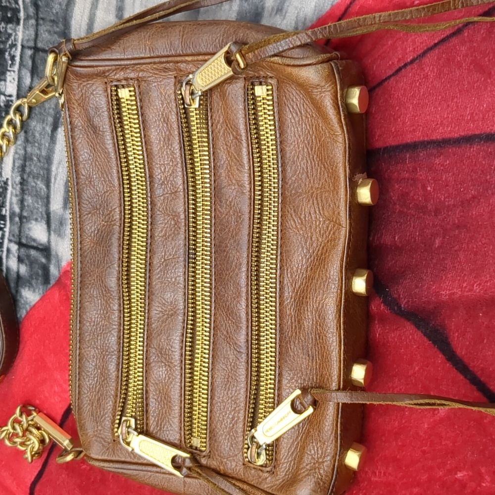 Rebecca Minkoff brown leather and gold bag - Picture 2 of 16